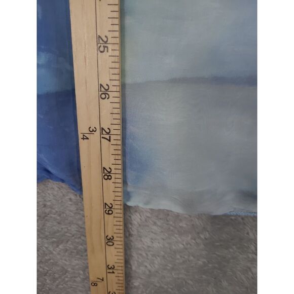 Belle France Cut Out Shoulder Ethereal Silk Blouse Sz S Blue Made in Italy Ombre - Picture 9 of 10